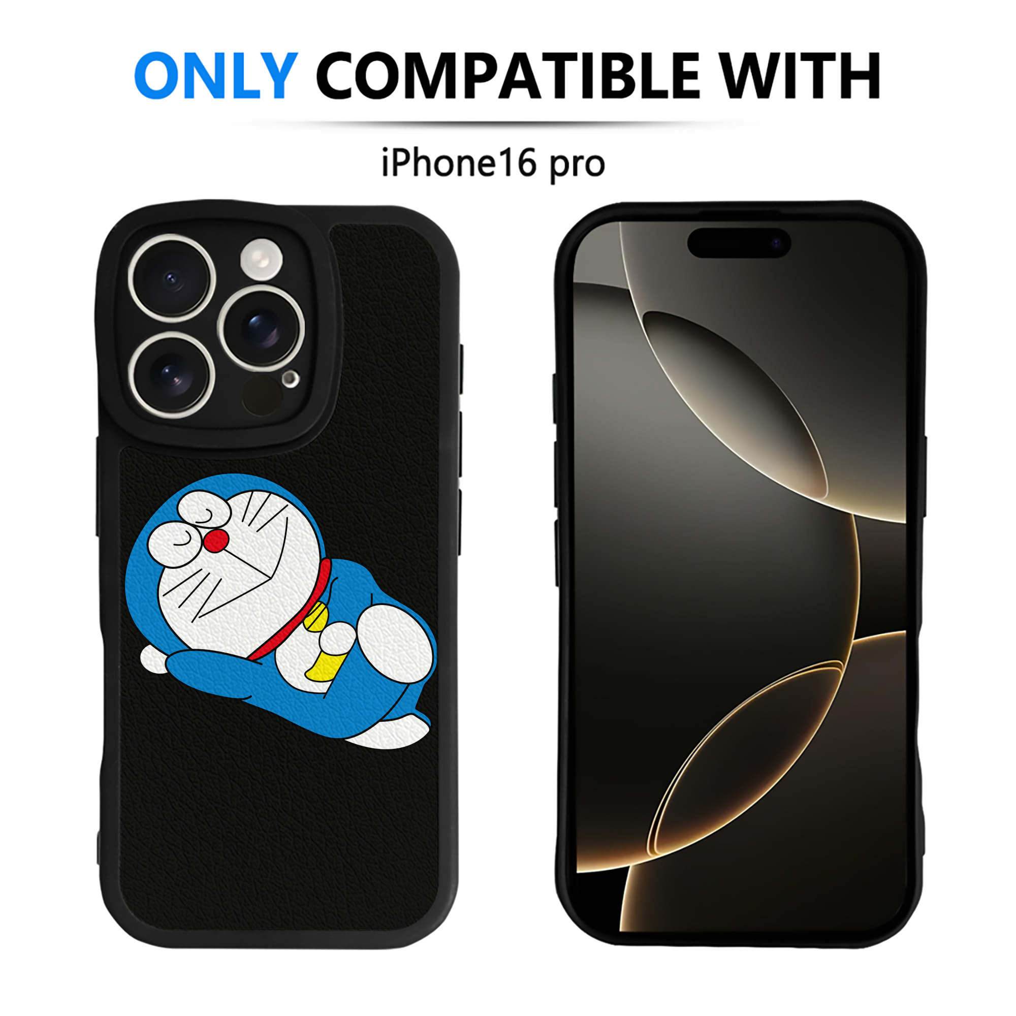 （画像用） ドラえもん Doraemon 【iPhone 16シリーズ対応】シリコンスマホケース（レザー調） 材質：シリコン